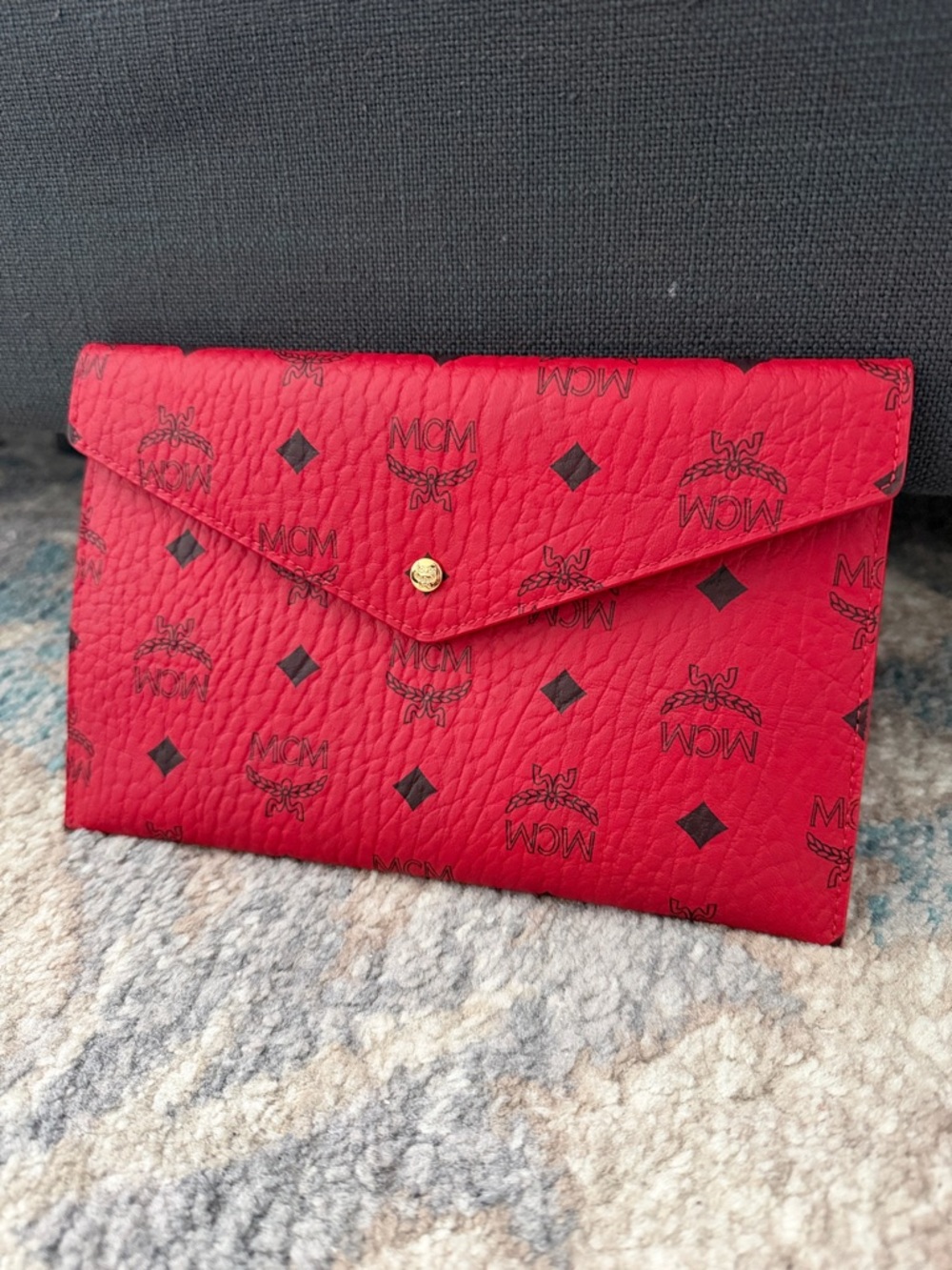 NEW!! MCM Visetos Red Envelope Clutch